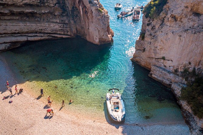 Blue Lagoon and 3 Islands Half Day Tour by Speed Boat - Trogir - Stop 3: Ciovo Island and Labadusa Bay’s Second Beach Break