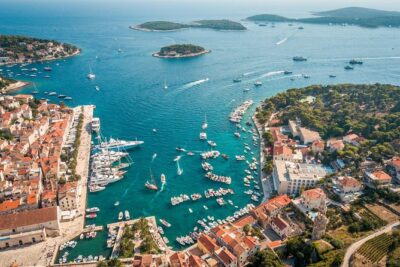 Bol and Hvar Island Private Boat Trip from Split or Trogir - Milna on Brac: coffee in a fishing village setting