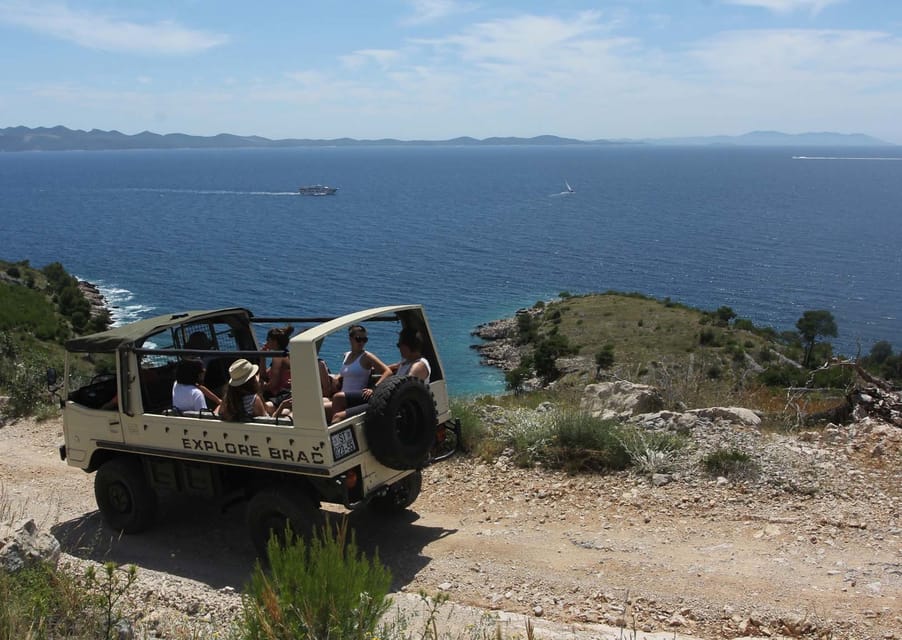 Brač: Island Exploration Tour by Four-Wheel Drive Jeep - Zlatni Rat Swim Break at Golden Horn Beach