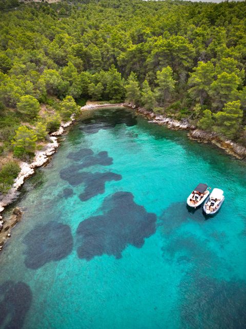 From Split: Trogir & Blue Lagoon Boat Tour with Snorkeling - Krknjaši Blue Lagoon snorkeling: clear water, but sea state rules