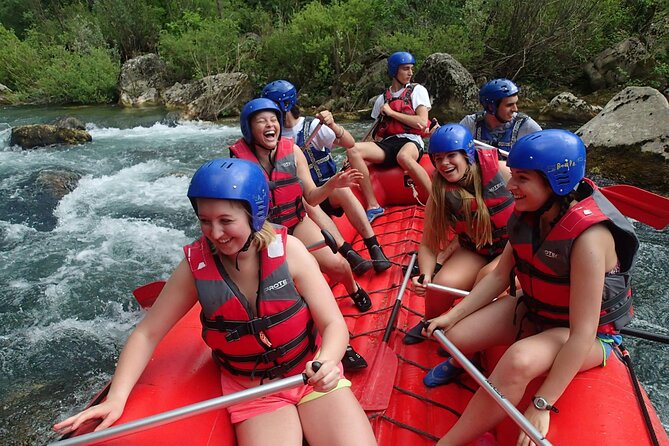 Rafting on the River Cetina from Omis Croatia - The Cetina run itself: calm water, swim stops, rapids, and waterfalls