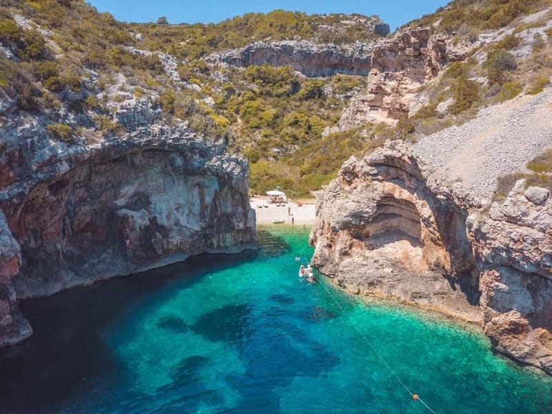 Split: Boat Tour to Blue Cave, Vis, Blue Lagoon, Hvar, Brač - Brač at the end of the day: a final swim before the return to Split