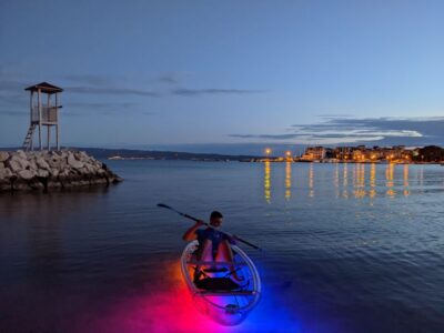 Split: Illuminated Evening Guided Kayaking Tour - Getting there: the gray van, a short ride, and shore time