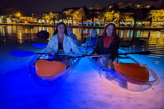 Transparent Kayak Glow Tour in Split - Down the Žrnovnica River: Calm Water, Glow Reflections, and Cliffside Homes